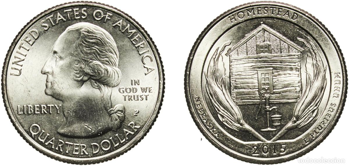 Monedas antiguas de Am&eacute;rica: United States Federal republic 2015 P &frac14; Dollar &rdquo;Washington Quarter&rdquo; (Homestead National Monument of