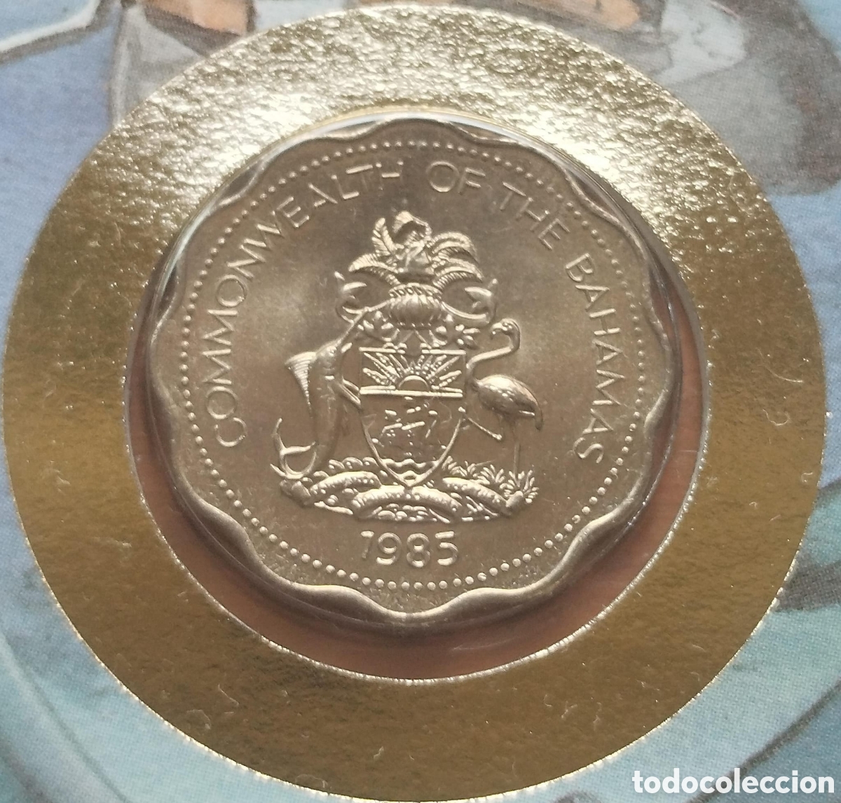 Monedas antiguas de Am&eacute;rica: Sobre Numism&aacute;tico Bahamas 1985 - Foto 2