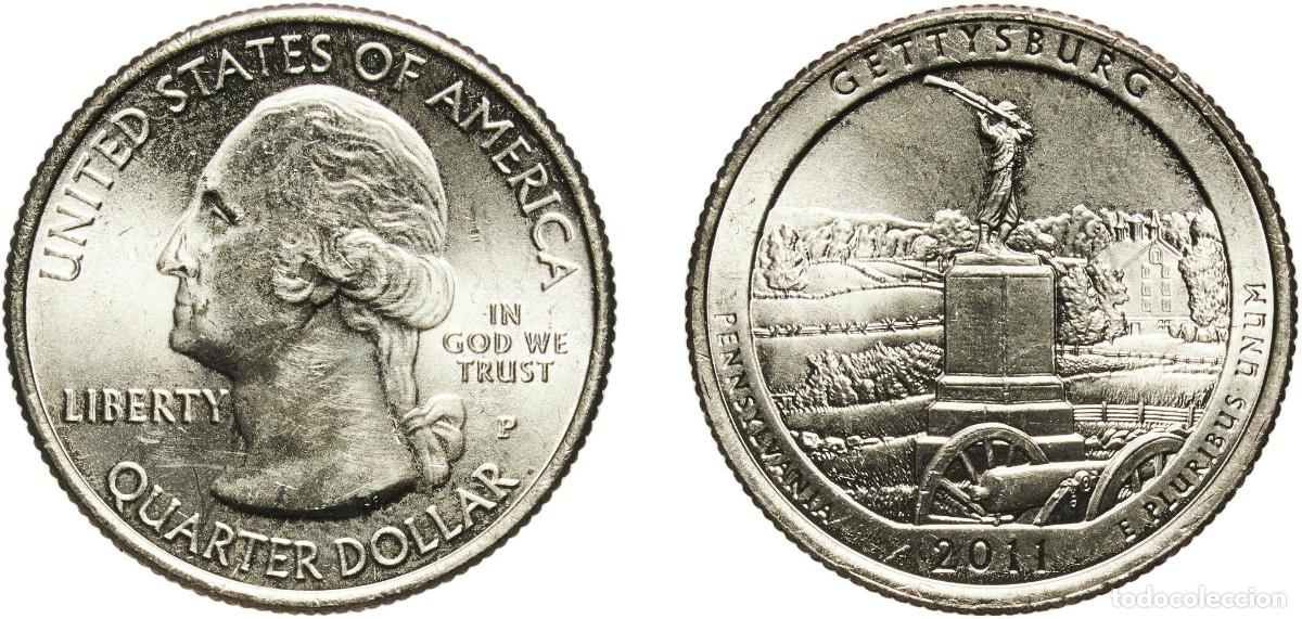 Monedas antiguas de Am&eacute;rica: United States Federal republic 2011 P &frac14; Dollar &rdquo;Washington Quarter&rdquo; (Gettysburg National Military P