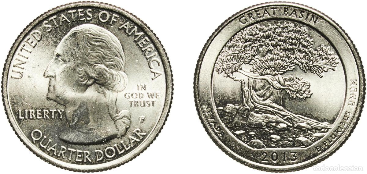 Monedas antiguas de Am&eacute;rica: United States Federal republic 2013 P &frac14; Dollar &rdquo;Washington Quarter&rdquo; (Great Basin National Park, Nev