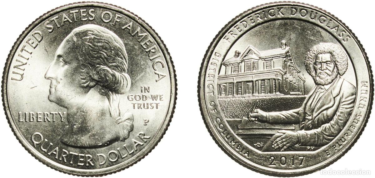 Monedas antiguas de Am&eacute;rica: United States Federal republic 2017 P &frac14; Dollar &rdquo;Washington Quarter&rdquo; (Frederick Douglass National Hi