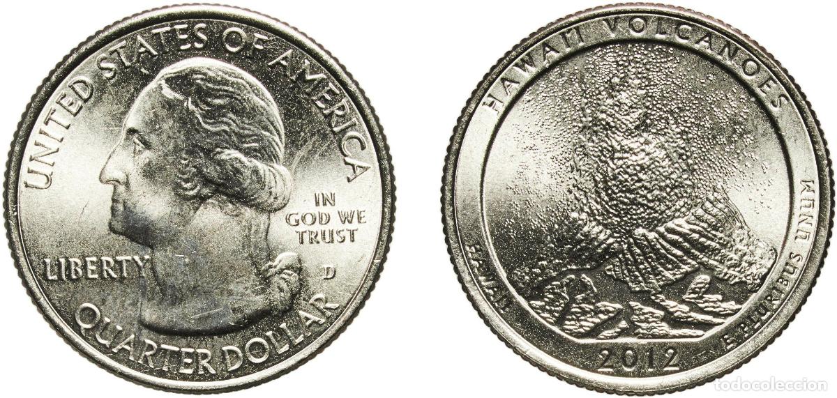 Monedas antiguas de Am&eacute;rica: United States Federal republic 2012 D &frac14; Dollar &rdquo;Washington Quarter&rdquo; (Hawai'i Volcanoes National Par