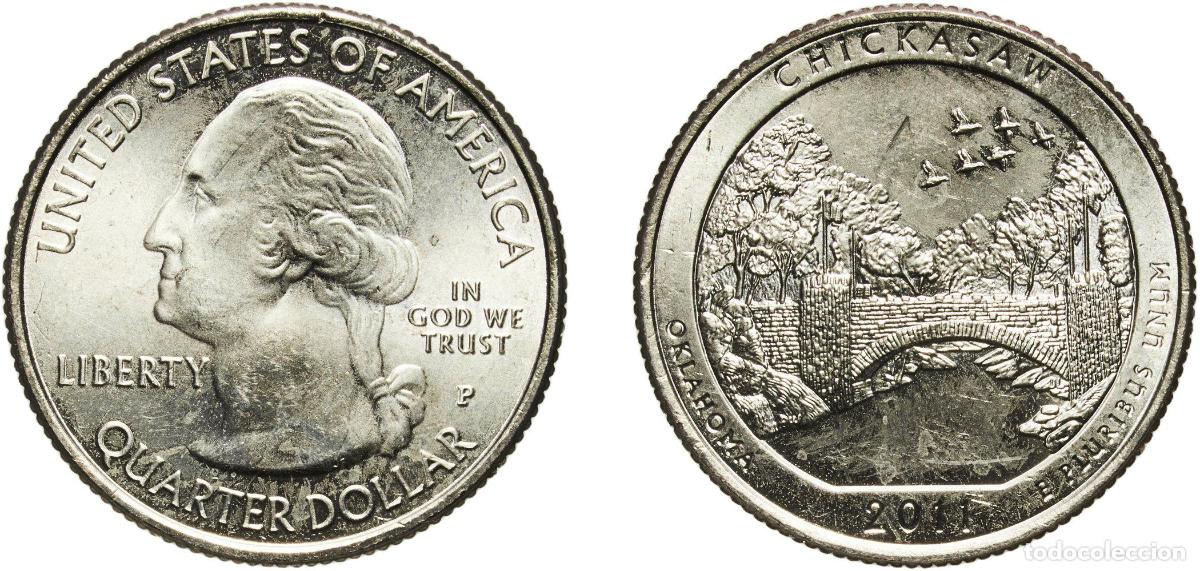 Monedas antiguas de Am&eacute;rica: United States Federal republic 2011 P &frac14; Dollar &rdquo;Washington Quarter&rdquo; (Chickasaw National Recreation
