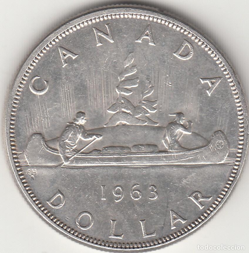 Monedas antiguas de Am&eacute;rica: CANADA: DOLLAR 1963 / PLATA - Foto 2