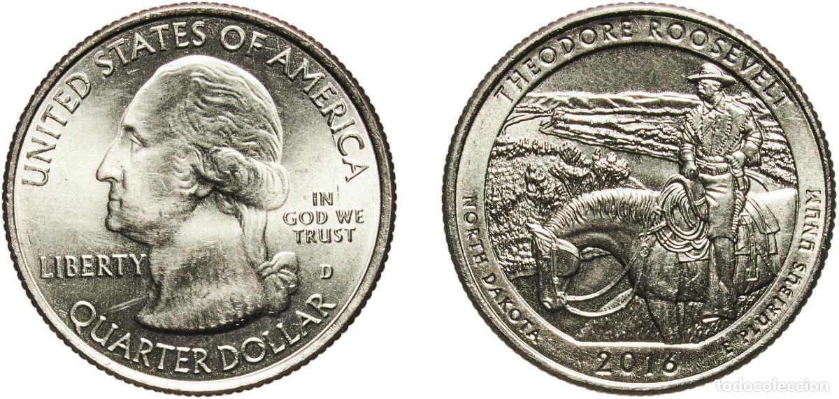 Monedas antiguas de Am&eacute;rica: United States Federal republic 2016 D &frac14; Dollar &rdquo;Washington Quarter&rdquo; (Theodore Roosevelt National Pa
