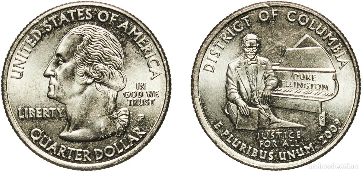 Monedas antiguas de Am&eacute;rica: United States Federal republic 2009 P &frac14; Dollar &rdquo;Washington Quarter&rdquo; (District of Columbia) Copper-n