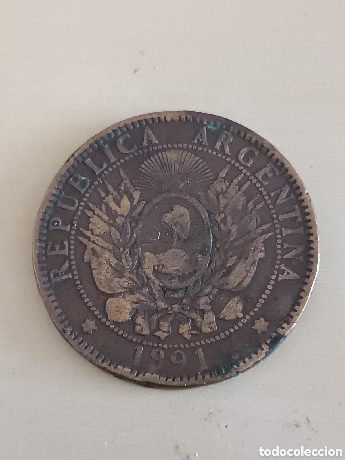 Monedas antiguas de Am&eacute;rica: Moneda dos centavos Argentina 1891
