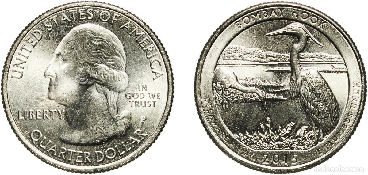 Monedas antiguas de Am&eacute;rica: United States Federal republic 2015 P &frac14; Dollar &rdquo;Washington Quarter&rdquo; (Bombay Hook National Wildlife
