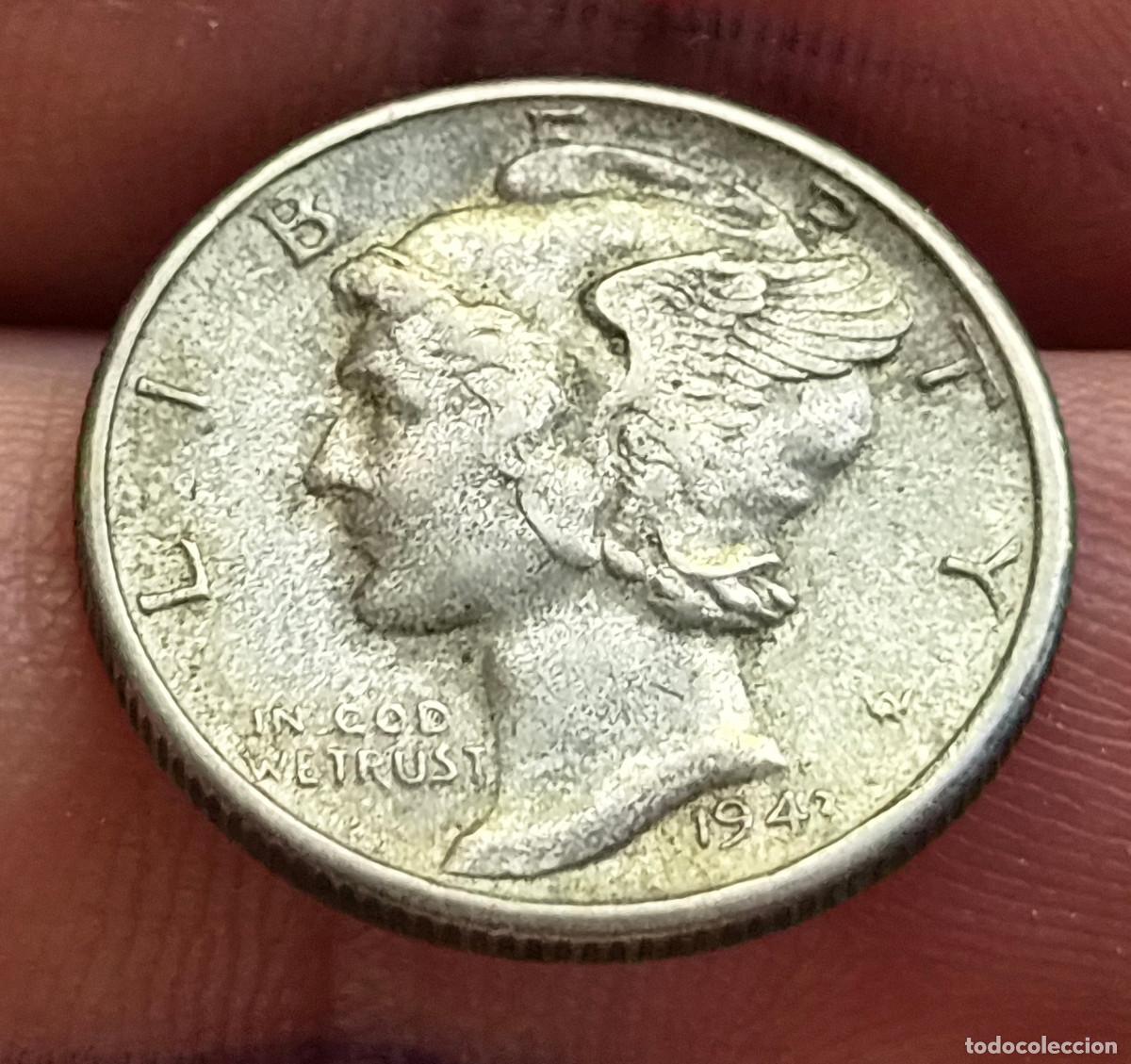 Old Coins of America: PLATA. ESTADOS UNIDOS. USA. ONE DIME MERCURY. 1943. San Francisco. Ag