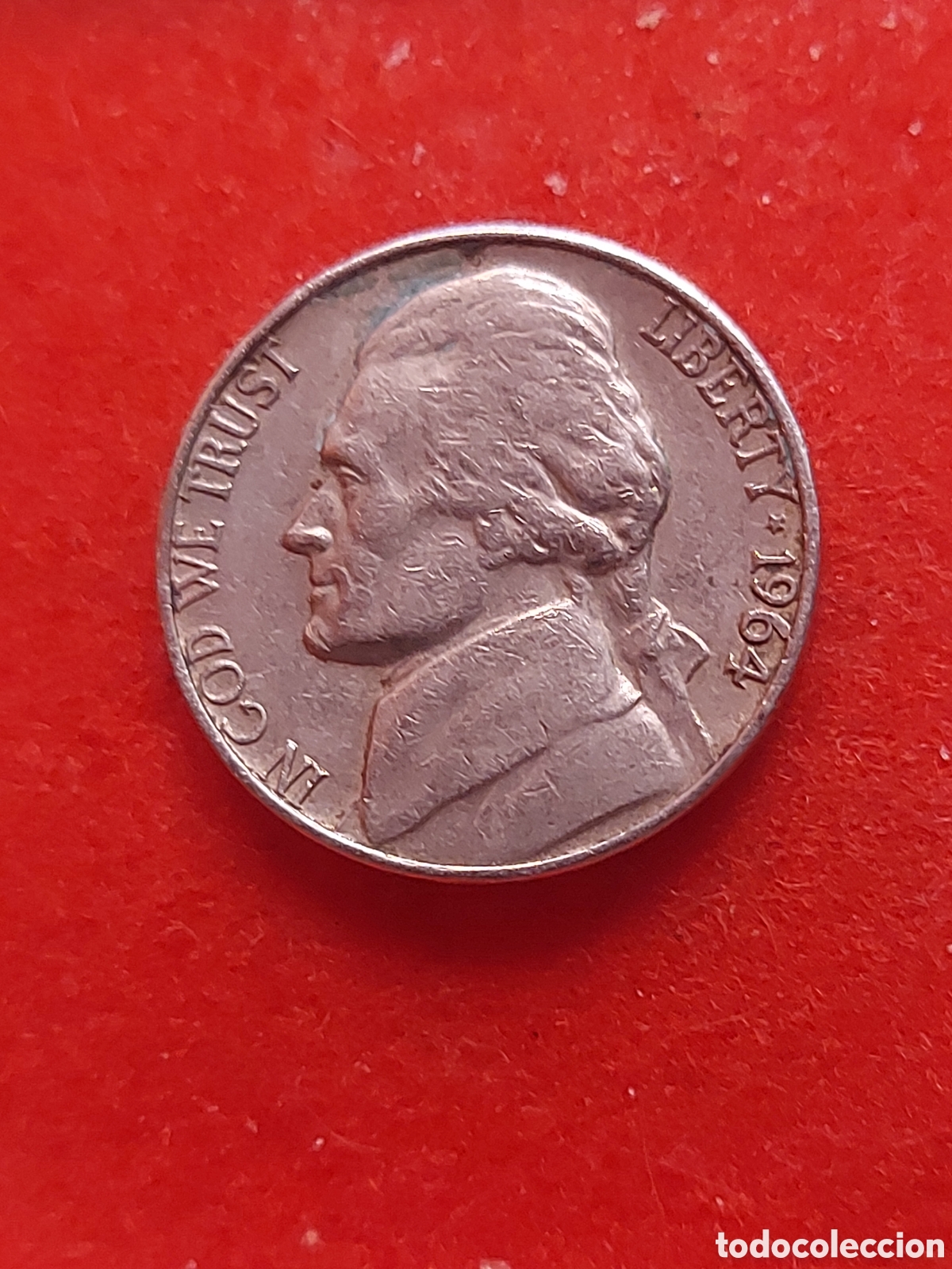 Monedas antiguas de Am&eacute;rica: MONEDA USA 5 CENTAVOS FIVE CENTS ESTADOS UNIDOS 1964