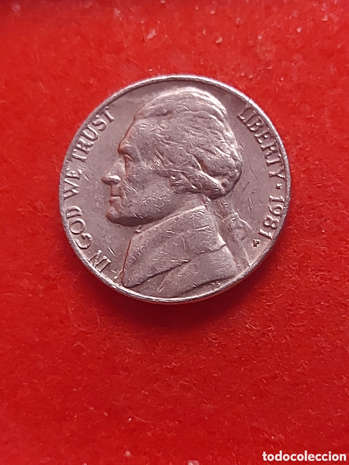 Monedas antiguas de Am&eacute;rica: MONEDA USA 5 CENTAVOS FIVE CENTS ESTADOS UNIDOS 1981 P