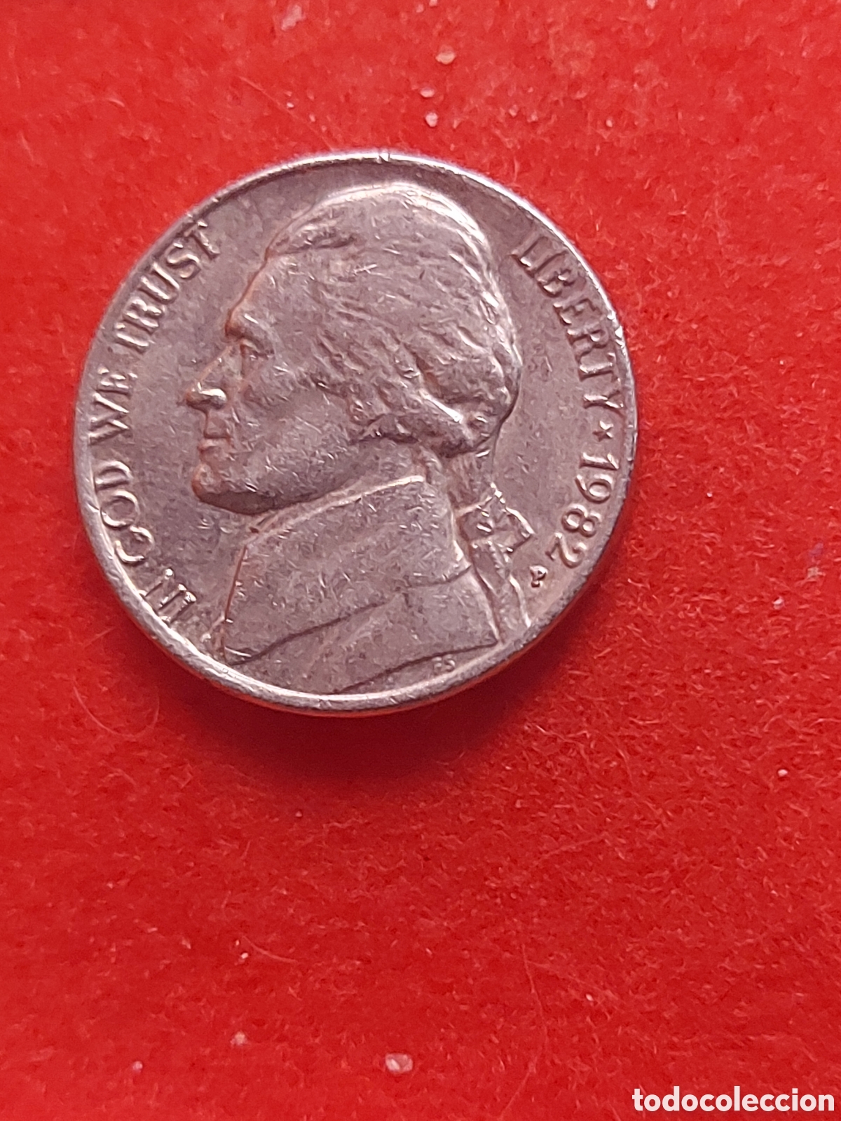 Monedas antiguas de Am&eacute;rica: MONEDA USA 5 CENTAVOS FIVE CENTS ESTADOS UNIDOS 1982 P