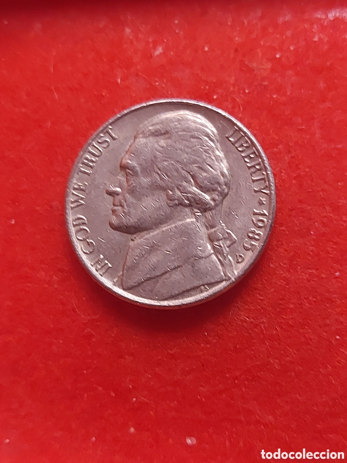 Monedas antiguas de Am&eacute;rica: MONEDA USA 5 CENTAVOS FIVE CENTS ESTADOS UNIDOS 1985 D