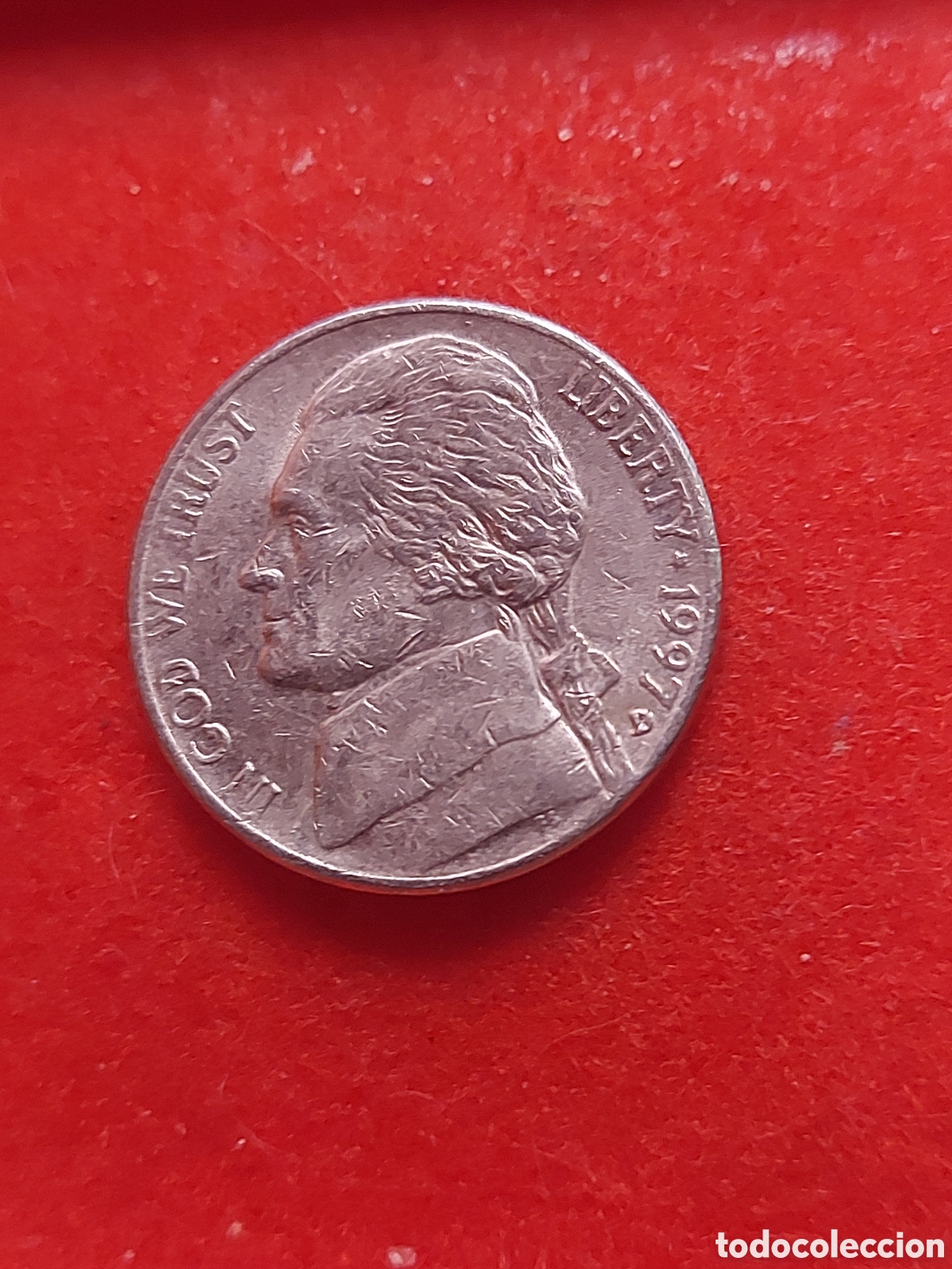 Monedas antiguas de Am&eacute;rica: MONEDA USA 5 CENTAVOS FIVE CENTS ESTADOS UNIDOS 1997 D