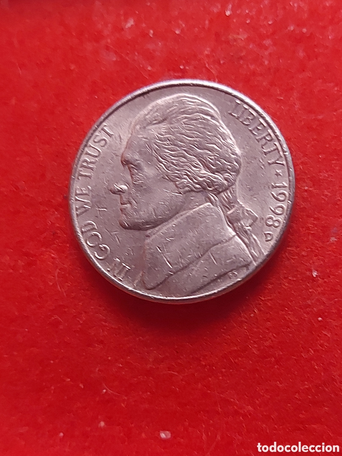 Monedas antiguas de Am&eacute;rica: MONEDA USA 5 CENTAVOS FIVE CENTS ESTADOS UNIDOS 1998 D
