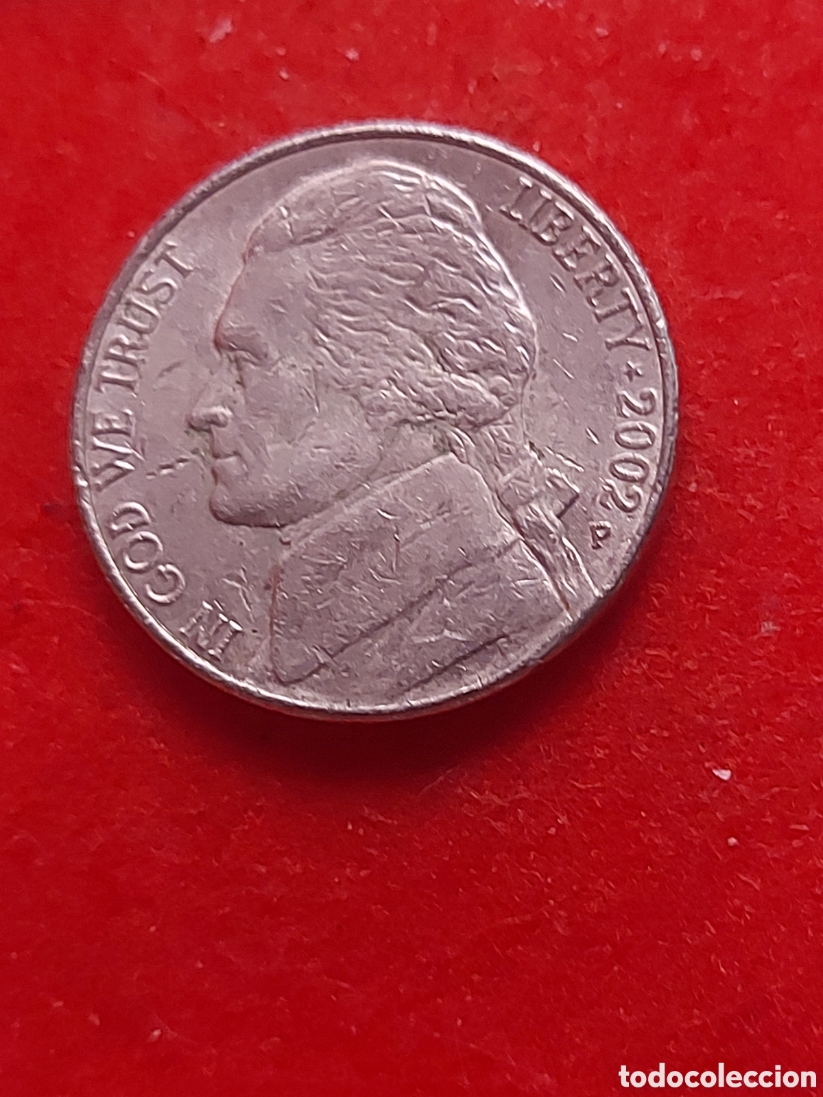 Monedas antiguas de Am&eacute;rica: MONEDA USA 5 CENTAVOS FIVE CENTS ESTADOS UNIDOS 2002 P