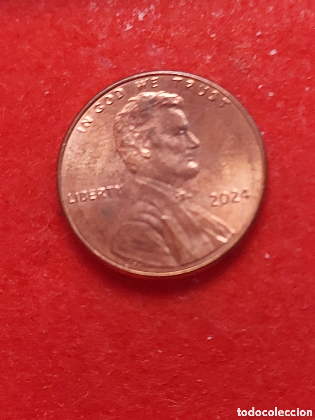 Monedas antiguas de Am&eacute;rica: MONEDA ESTADOS UNIDOS USA EEUU. ONE CENT. A&Ntilde;O 2024. ESCUDO E PLURIBUS UNUM.