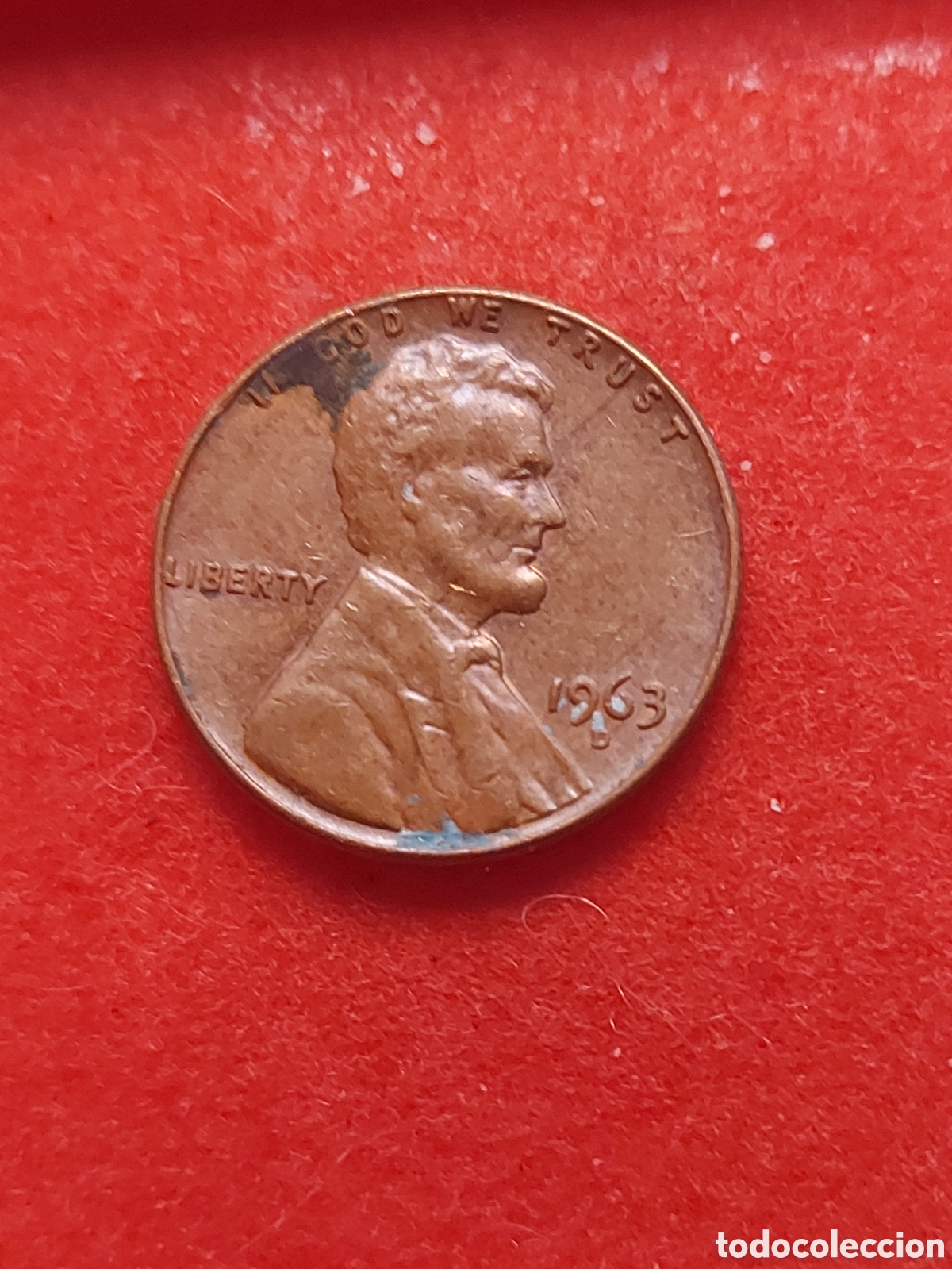 Monedas antiguas de Am&eacute;rica: MONEDA ONE CENT 1 CENTAVO EEUU 1963 D