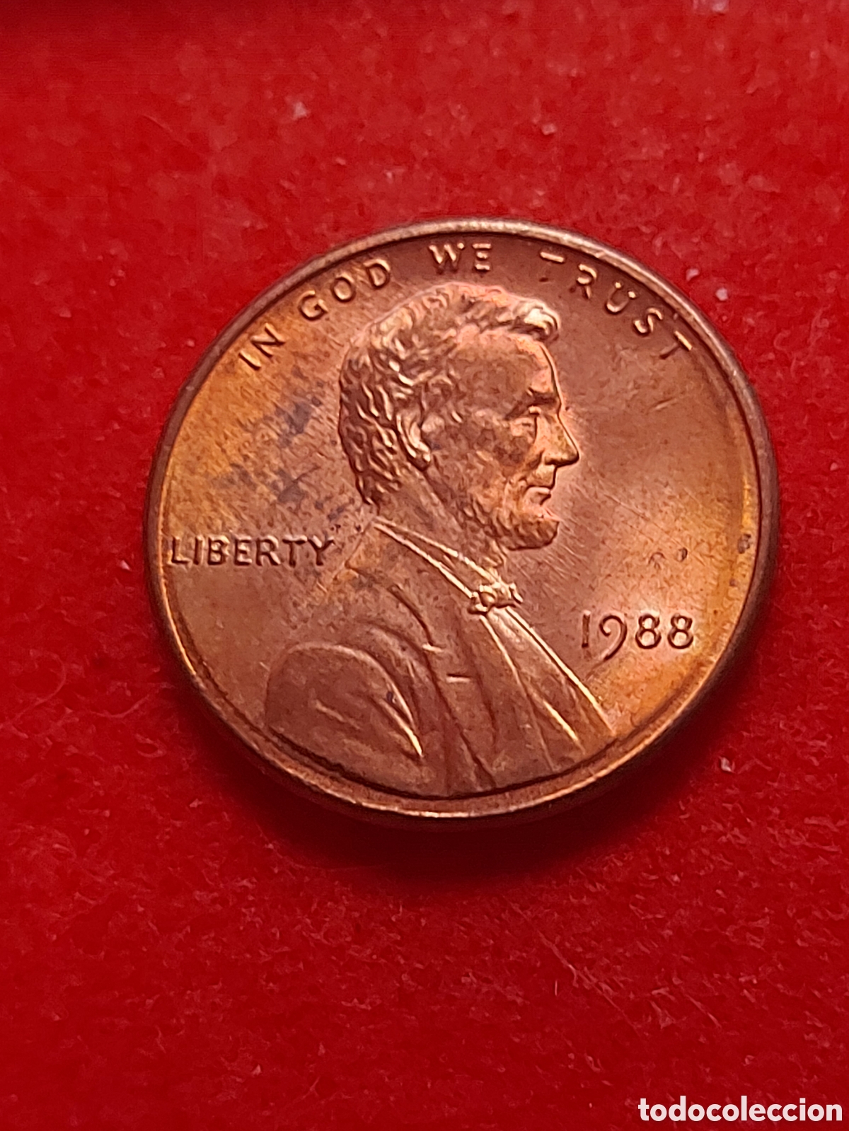 Monedas antiguas de Am&eacute;rica: MONEDA ESTADOS UNIDOS EEUU 1 CENTAVO ONE CENT 1988