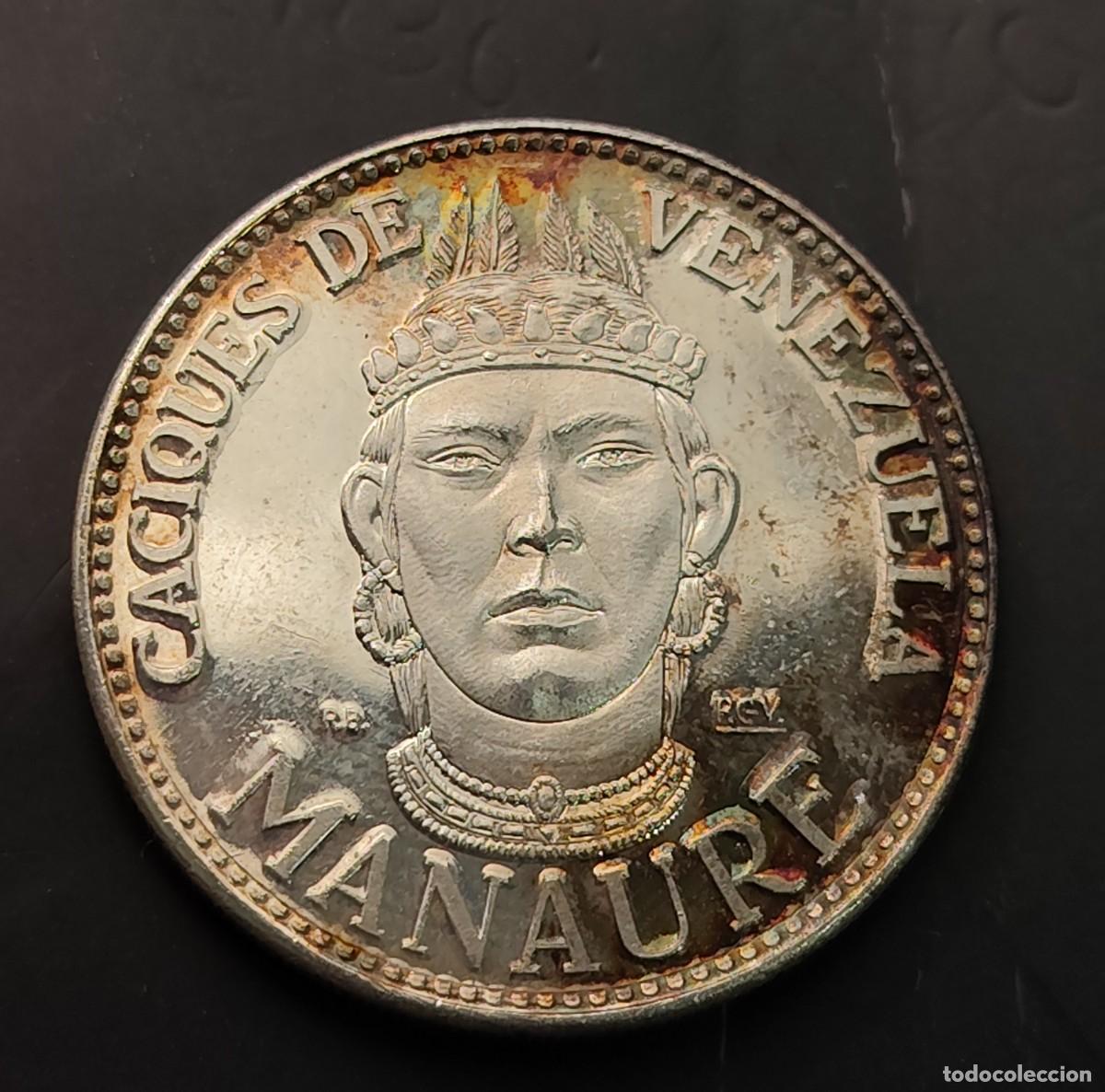 Monedas antiguas de Am&eacute;rica: VENEZUELA A&Ntilde;O 1959 CACIQUES DE VENEZUELA &rdquo; MANAURE &rdquo; PLATA (999)