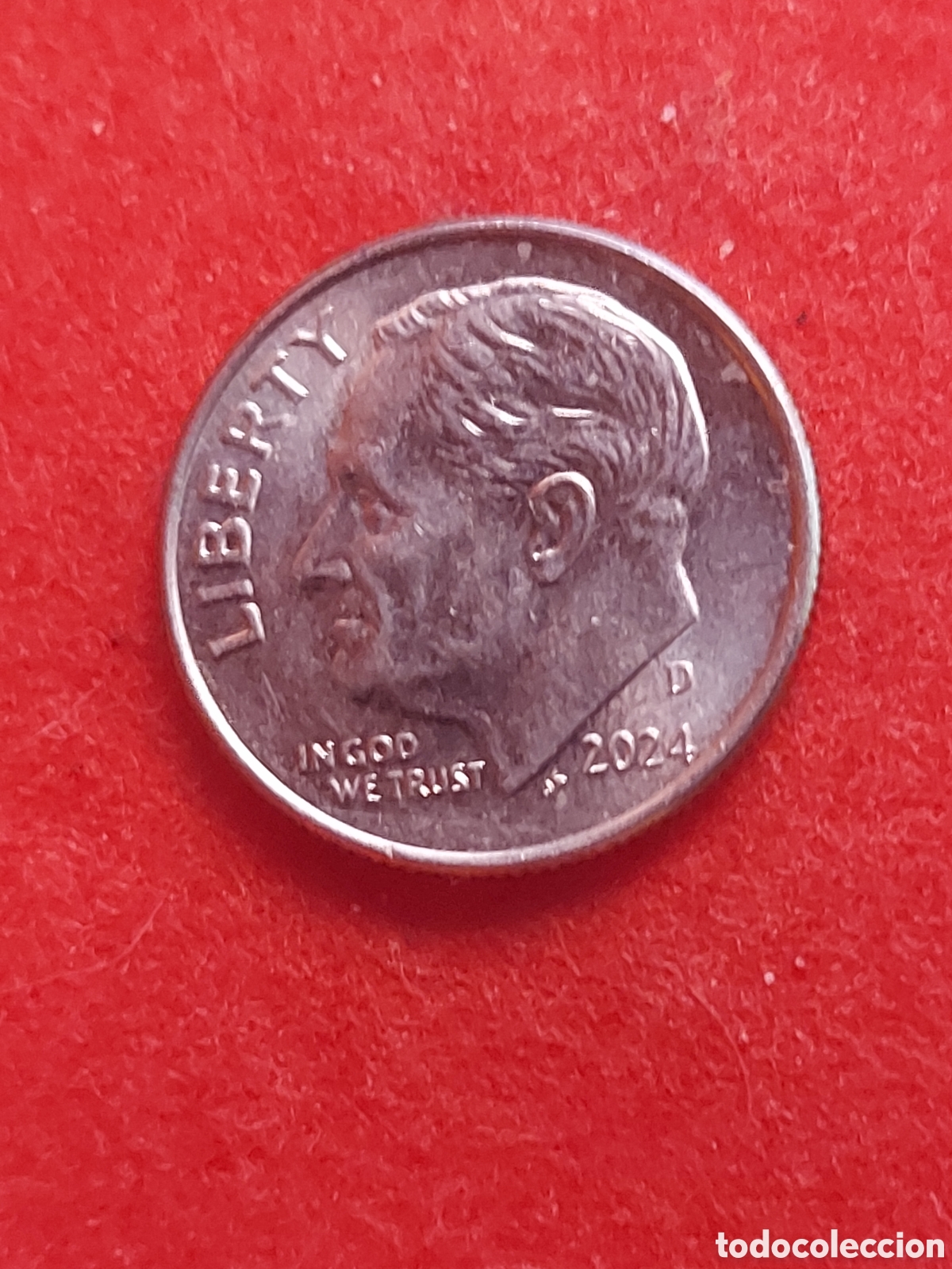 Monedas antiguas de Am&eacute;rica: MONEDA DE ESTADOS UNIDOS EEUU USA 1 DIME(10 CENTAVOS ROOSEVELT DIME 2024 D