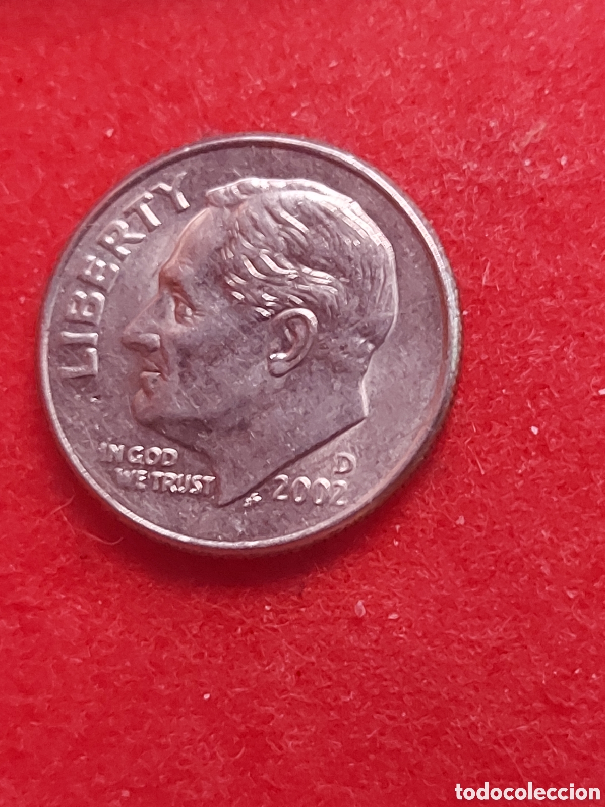 Monedas antiguas de Am&eacute;rica: MONEDA DE ESTADOS UNIDOS EEUU USA 1 DIME(10 CENTAVOS ROOSEVELT DIME 2002 D