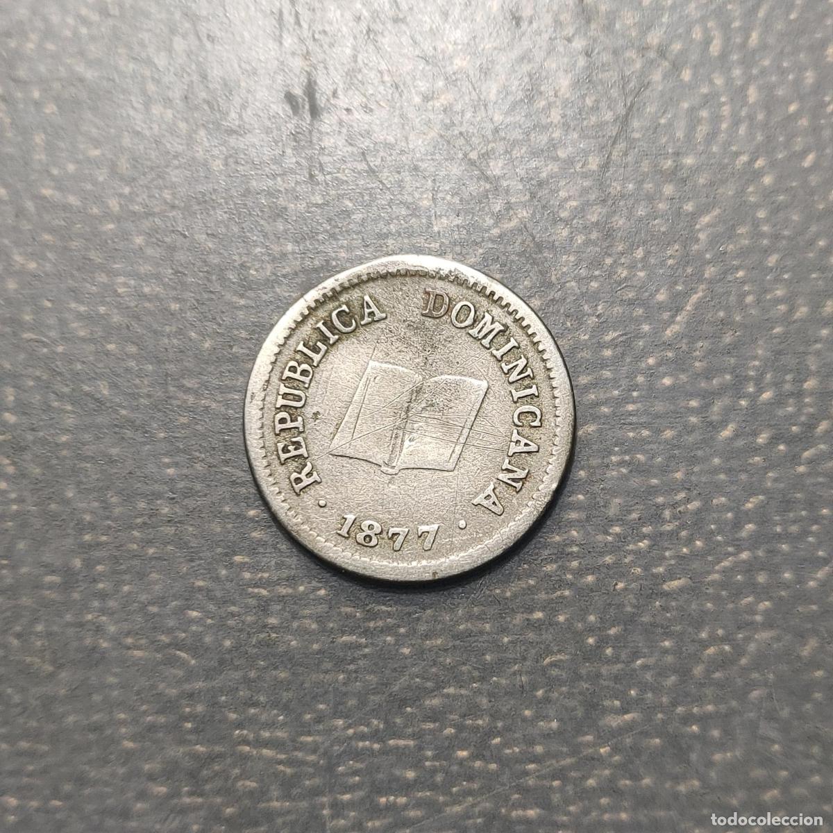 Monedas antiguas de Am&eacute;rica: REPUBLICA DOMINICANA 5 CENTAVOS 1877