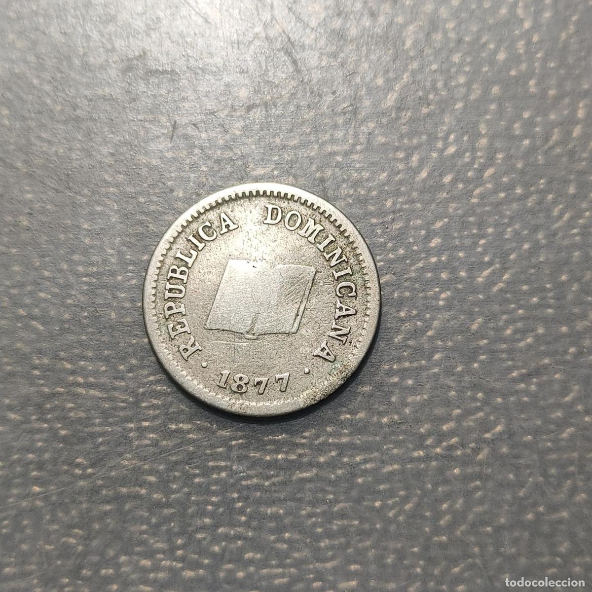 Monedas antiguas de Am&eacute;rica: REPUBLICA DOMINICANA 5 CENTAVOS 1877 BC