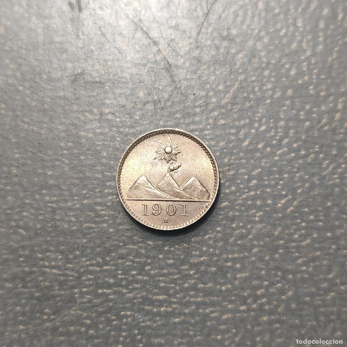 Monedas antiguas de Am&eacute;rica: GUATEMALA 1/4 REAL 1901 H SC UNC