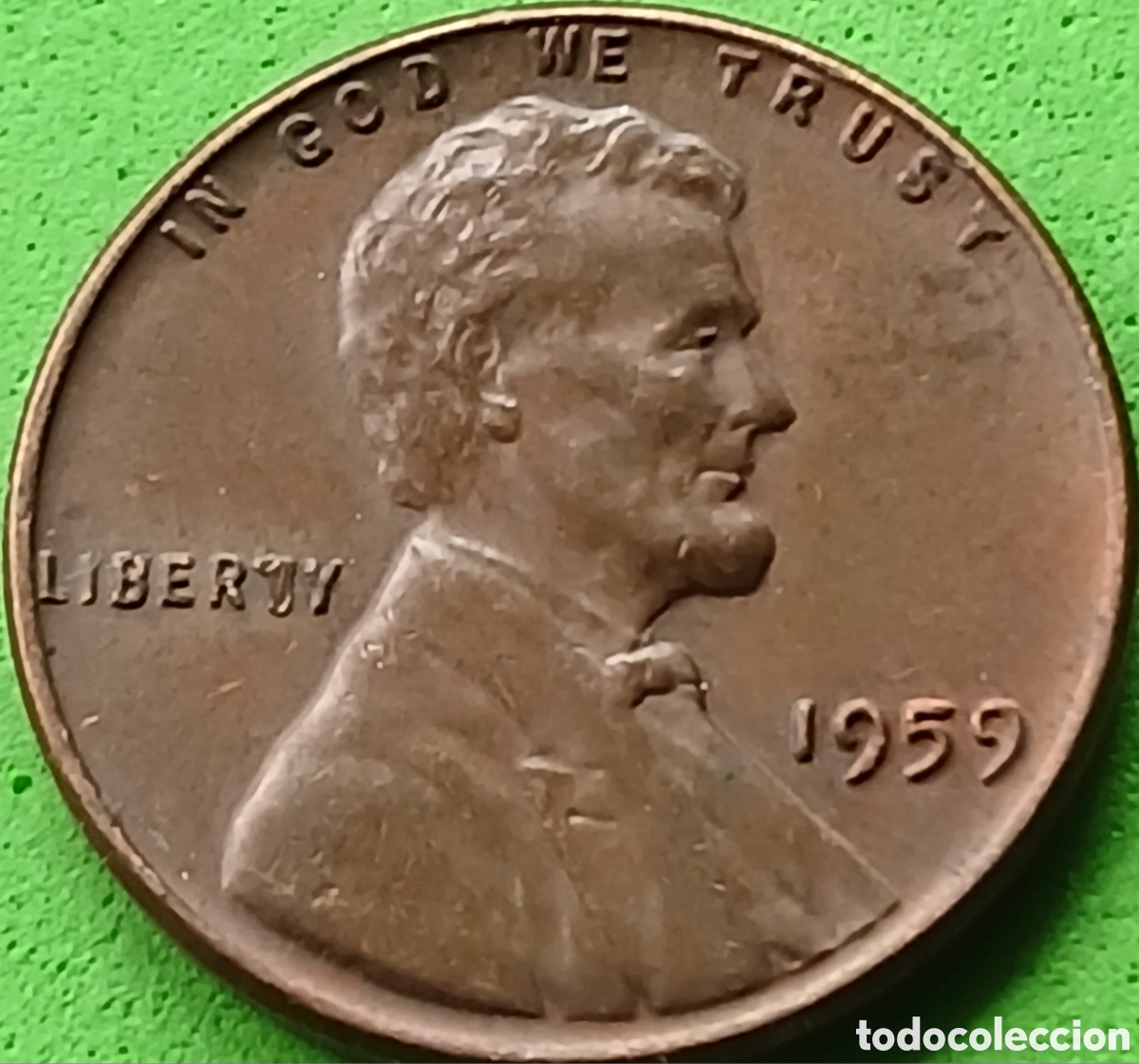 Monedas antiguas de Am&eacute;rica: USA one cent 1959 km#201 sin marca de ceca