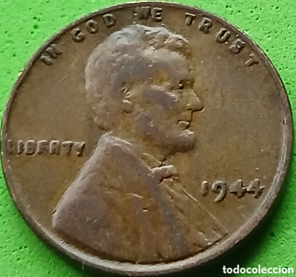 Monedas antiguas de Am&eacute;rica: USA one cent 1944 km#A132 sin marca de ceca