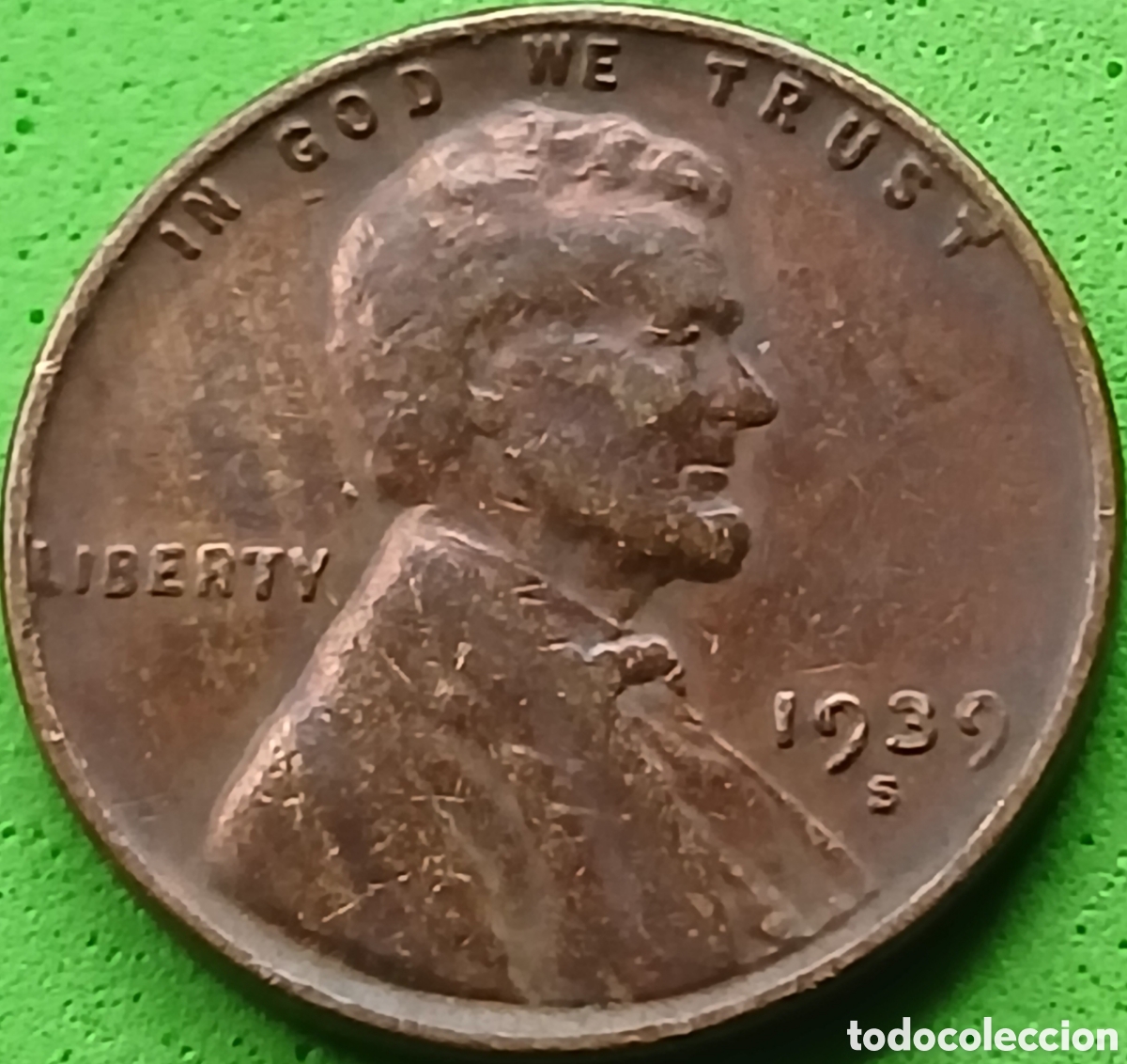 Monedas antiguas de Am&eacute;rica: USA one cent 1939 S km#132