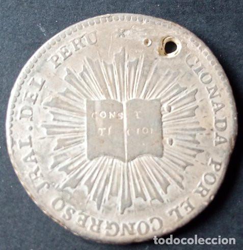 Monedas antiguas de Am&eacute;rica: PERU - MEDALLA MODULO 4 REALES - PROCLAMA CONSTITUCIONAL 20 DE ABRIL DE 1828