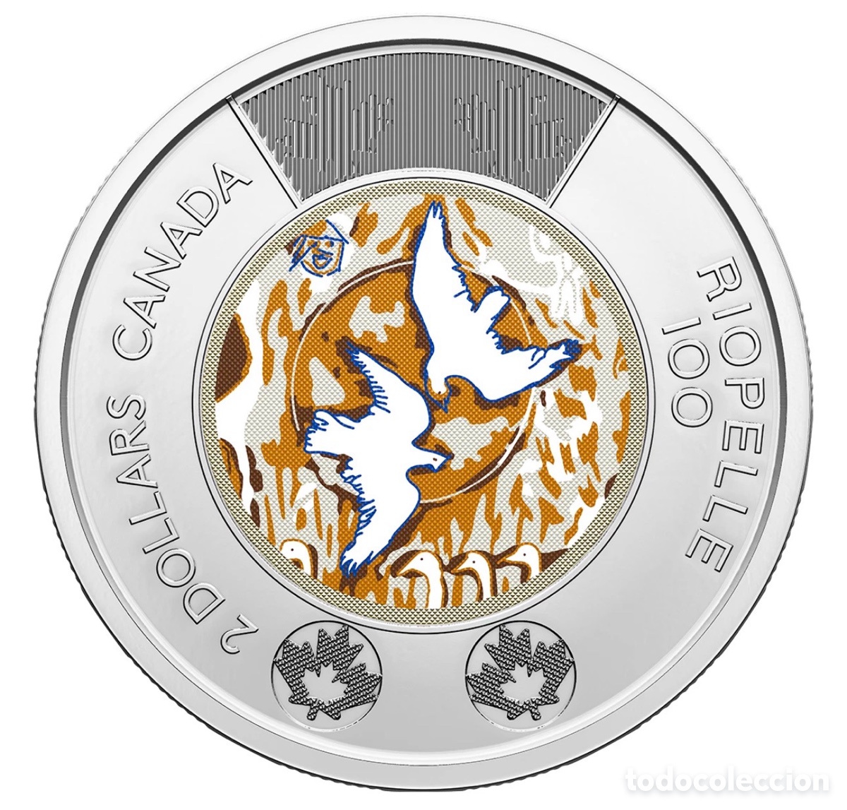 Monedas antiguas de Am&eacute;rica: Moneda CANAD&Aacute; 2 D&oacute;lares 2023 SC COLOR. Nacimiento Jean Paul Riopelle. Dollars