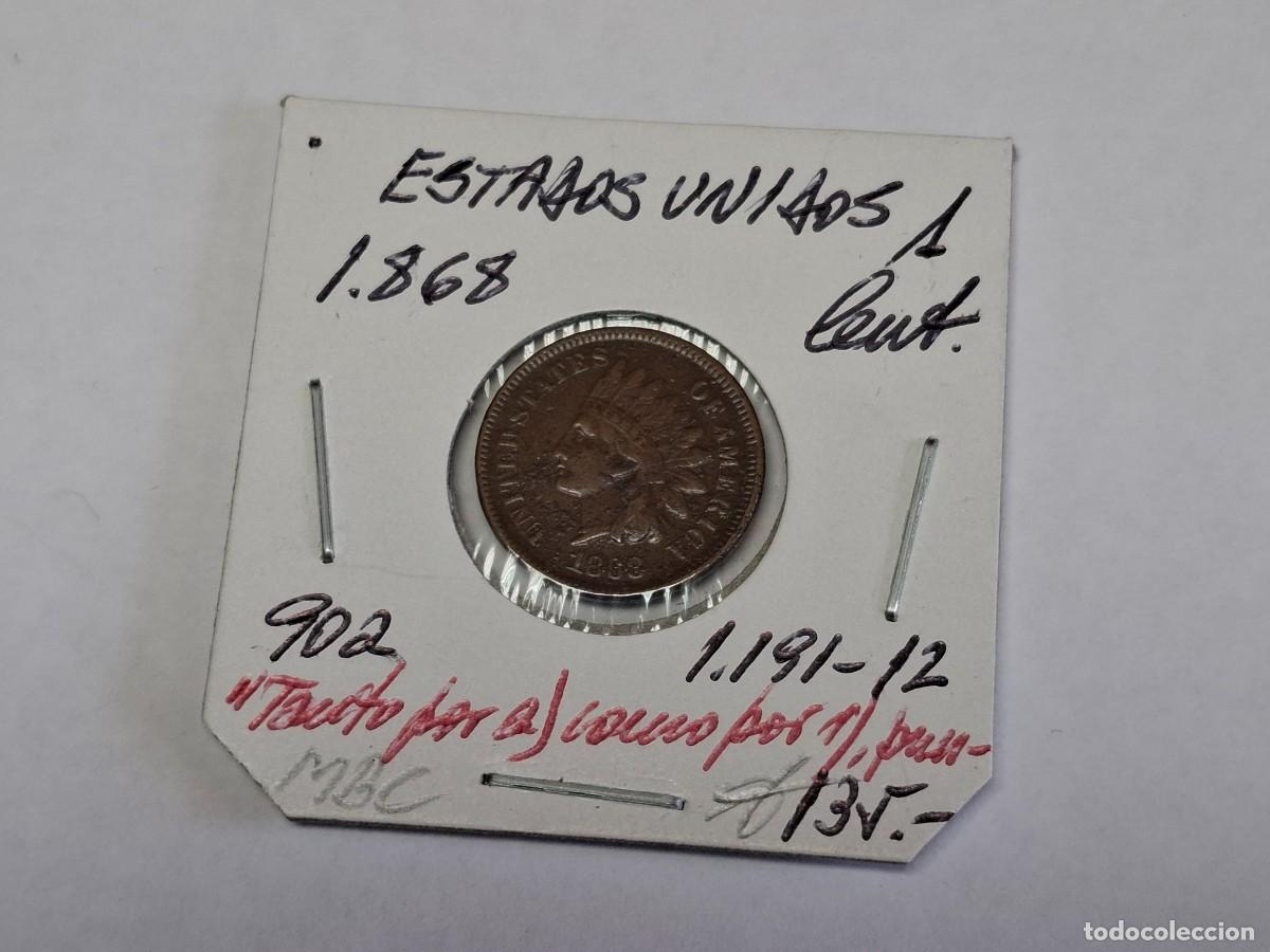 Monedas antiguas de Am&eacute;rica: 1 CENTAVO de 1868 KM 90a ESTADOS UNIDOS en MBC