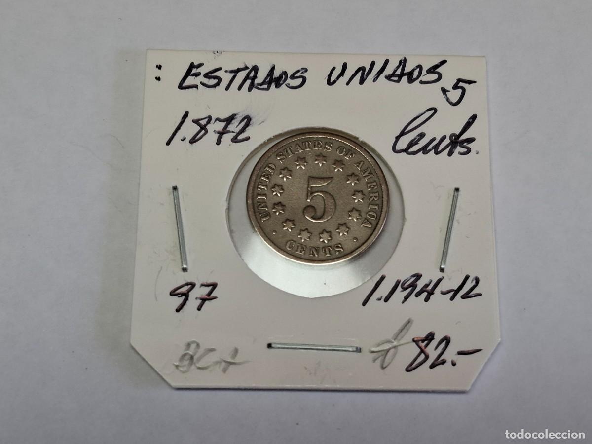 Monedas antiguas de Am&eacute;rica: 5 CENTAVOS de 1872 KM 97 ESTADOS UNIDOS en BC+
