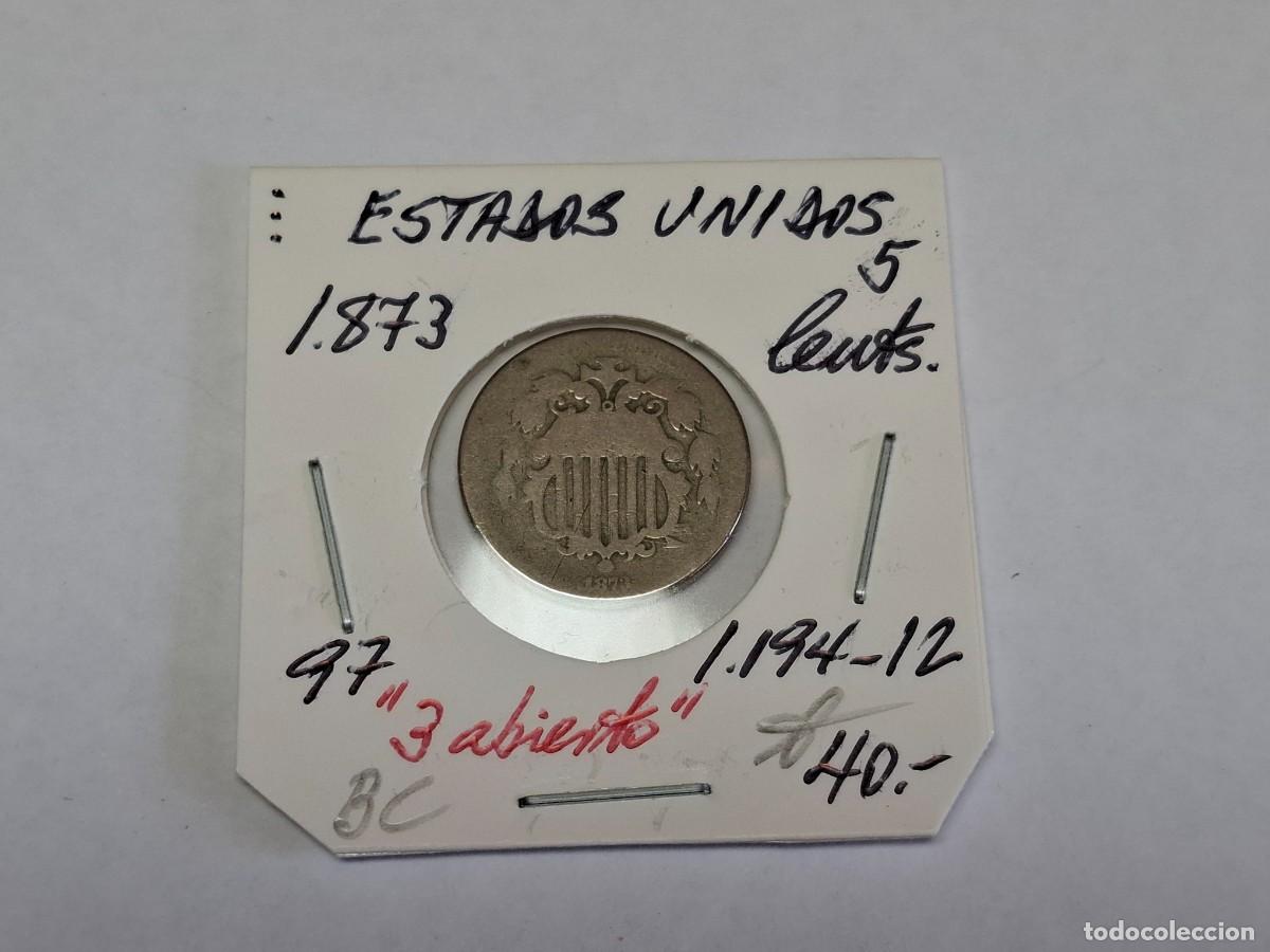 Monedas antiguas de Am&eacute;rica: 5 CENTAVOS de 1873 KM 97 ESTADOS UNIDOS en BC