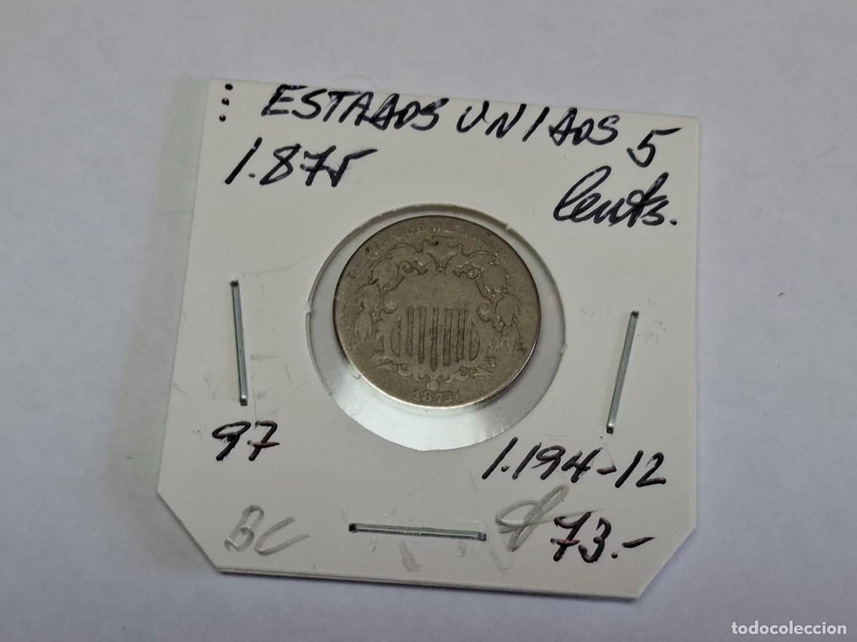 Monedas antiguas de Am&eacute;rica: 5 CENTAVOS de 1875 KM 97 ESTADOS UNIDOS en BC