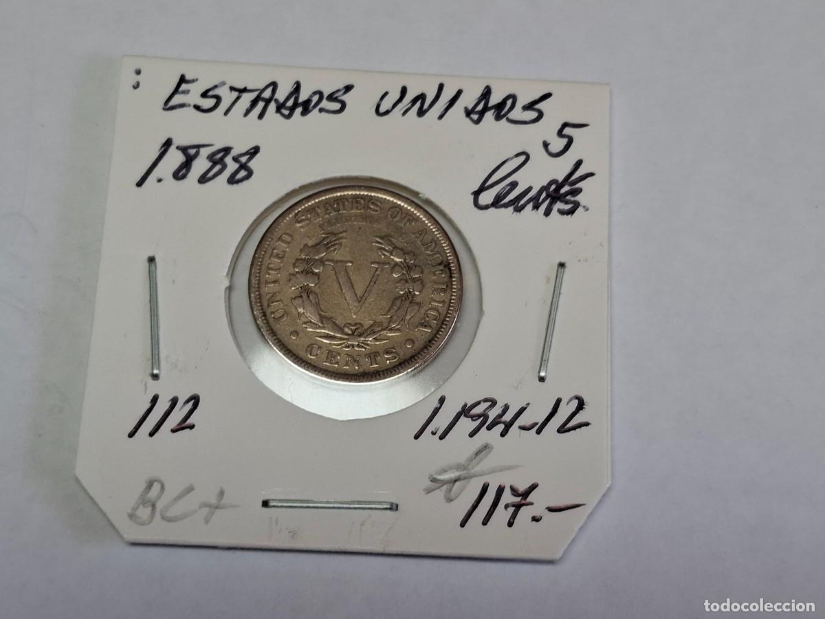 Monedas antiguas de Am&eacute;rica: 5 CENTAVOS de 1888 KM 112 ESTADOS UNIDOS en BC+