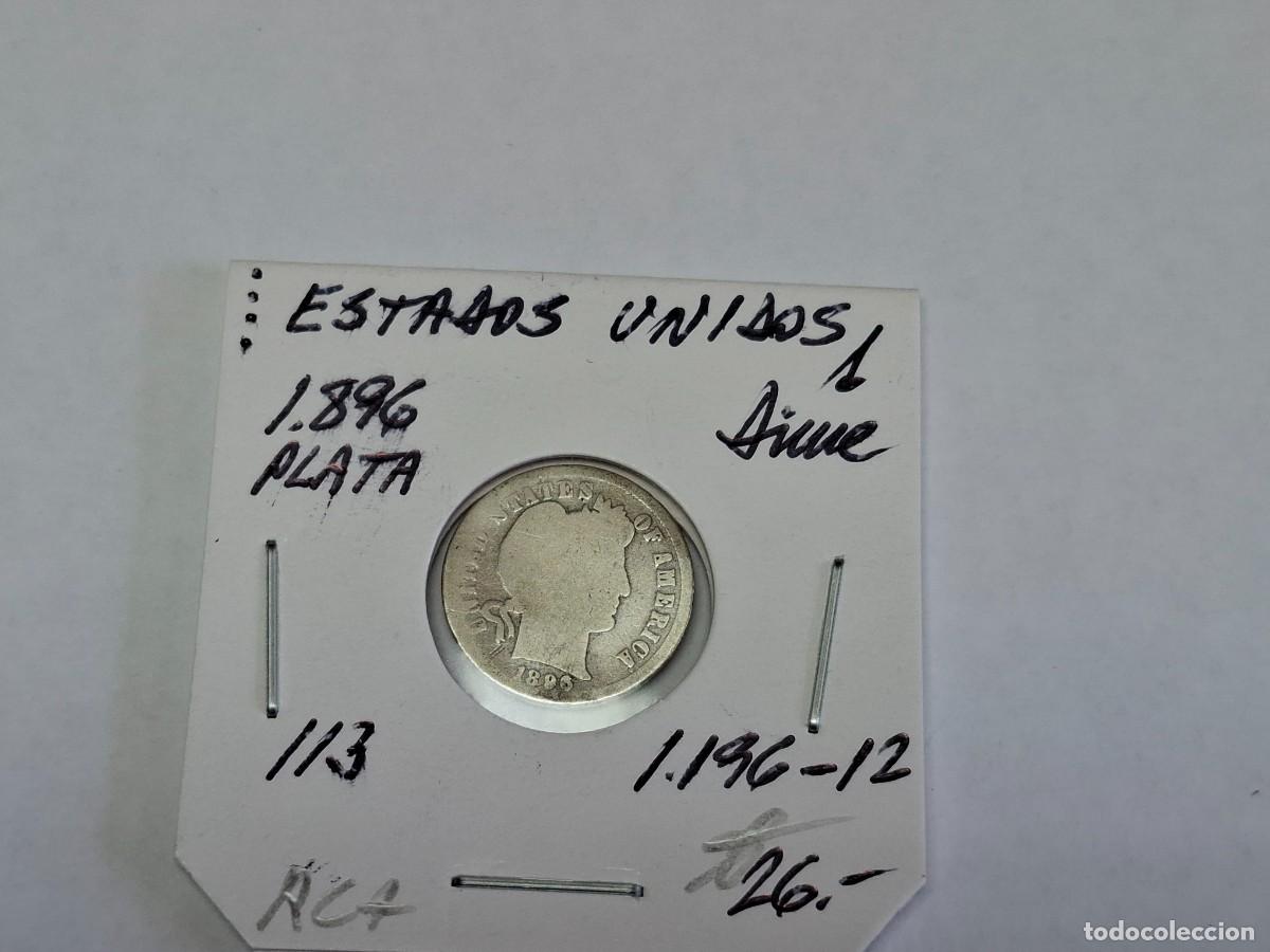 Monedas antiguas de Am&eacute;rica: 1 DIME de PLATA de 1896 KM 113 ESTADOS UNIDOS en RC+