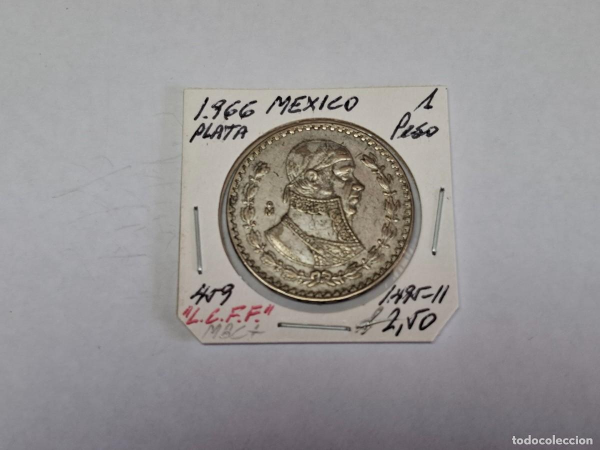 Monedas antiguas de Am&eacute;rica: 1 PESO de PLATA de 1966 KM 459 MEXICO en MBC+