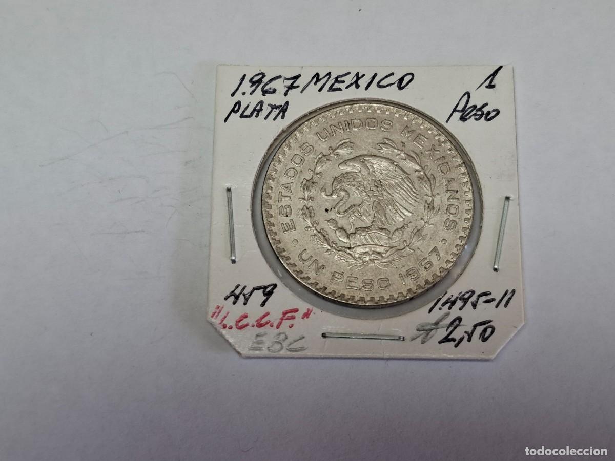 Monedas antiguas de Am&eacute;rica: 1 PESO de PLATA de 1967 KM 459 MEXICO en EBC