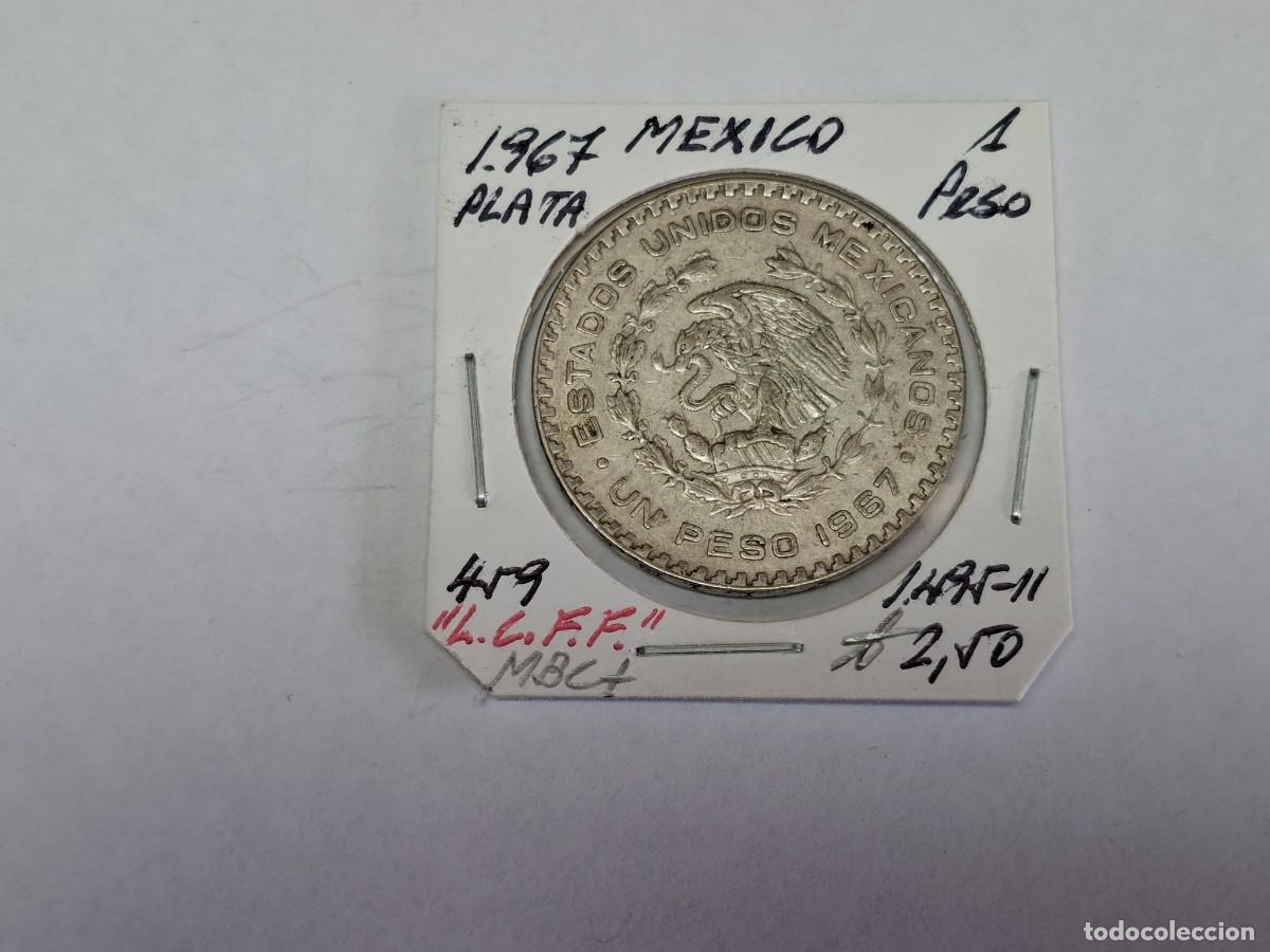 Monedas antiguas de Am&eacute;rica: 1 PESO de PLATA de 1967 KM 459 MEXICO en MBC+