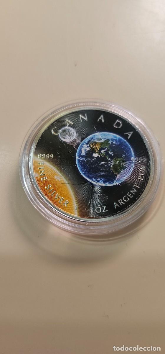 Monedas antiguas de Am&eacute;rica: Moneda plata 5 dolares Canad&aacute; serie Tierra limitada