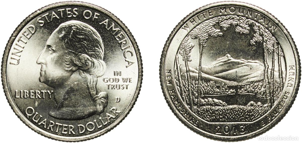 Monedas antiguas de Am&eacute;rica: United States Federal republic 2013 D &frac14; Dollar &rdquo;Washington Quarter&rdquo; (White Mountain National Forest