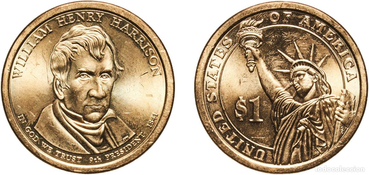 Monedas antiguas de Am&eacute;rica: United States Federal republic 2009 D 1 Dollar (William Henry Harrison) Manganese brass clad copper
