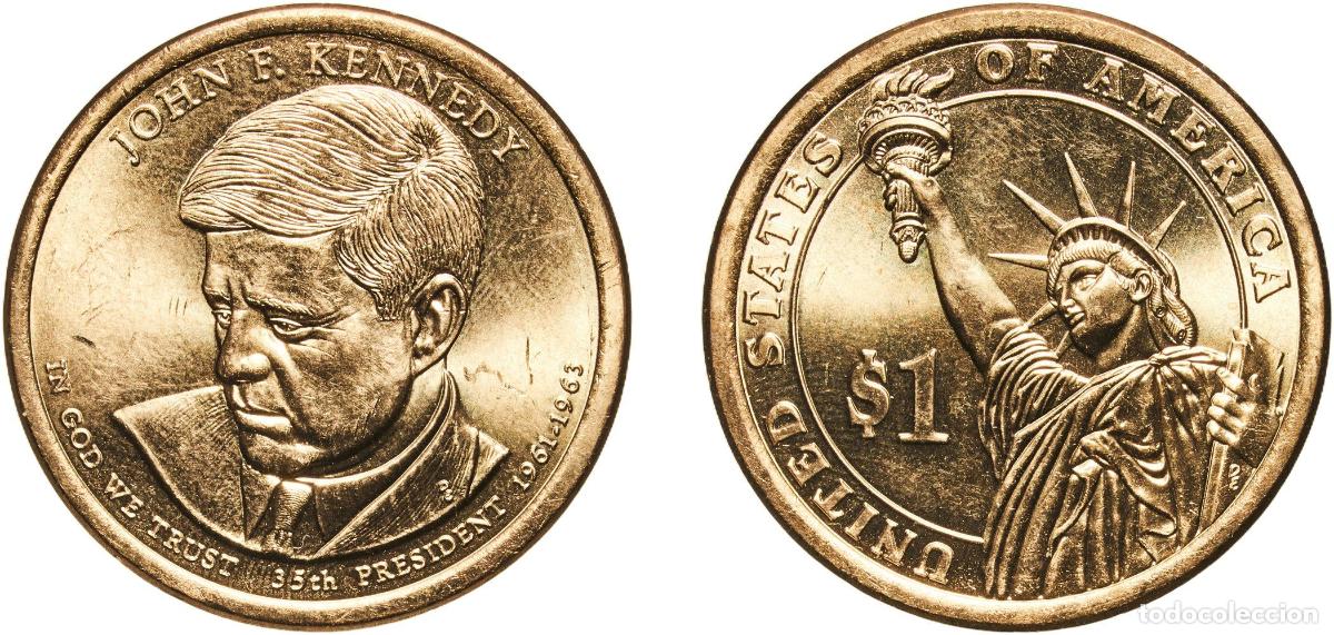 Monedas antiguas de Am&eacute;rica: United States Federal republic 2015 D 1 Dollar (John F. Kennedy) Manganese brass clad copper Denver