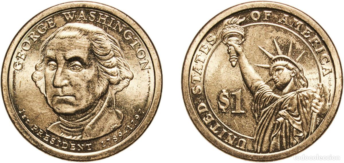 Monedas antiguas de Am&eacute;rica: United States Federal republic 2007 D 1 Dollar (George Washington) Manganese brass clad copper Denv
