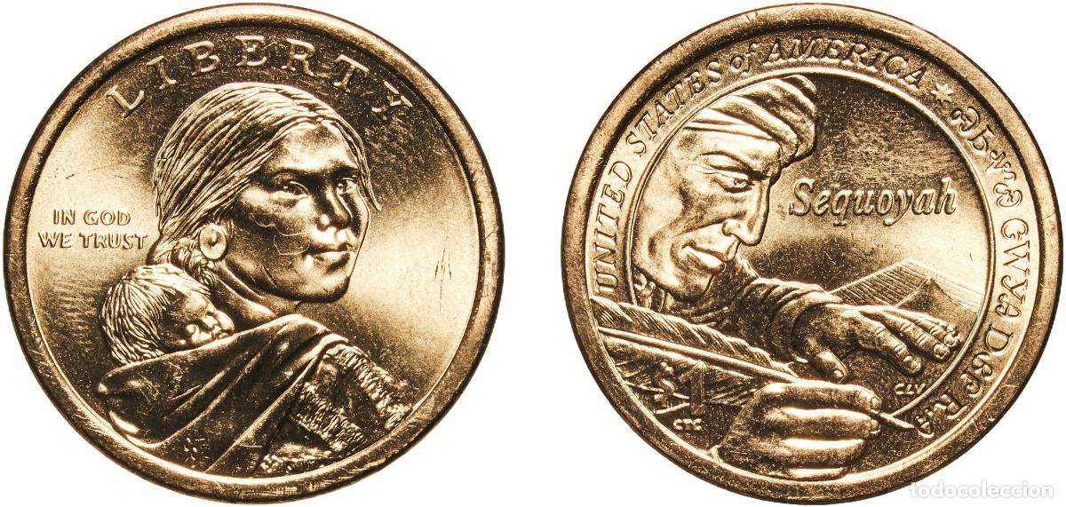 Monedas antiguas de Am&eacute;rica: United States Federal republic 2017 D 1 Dollar &rdquo;Native American Dollar&rdquo; (Sequoyah of the Cherokee N