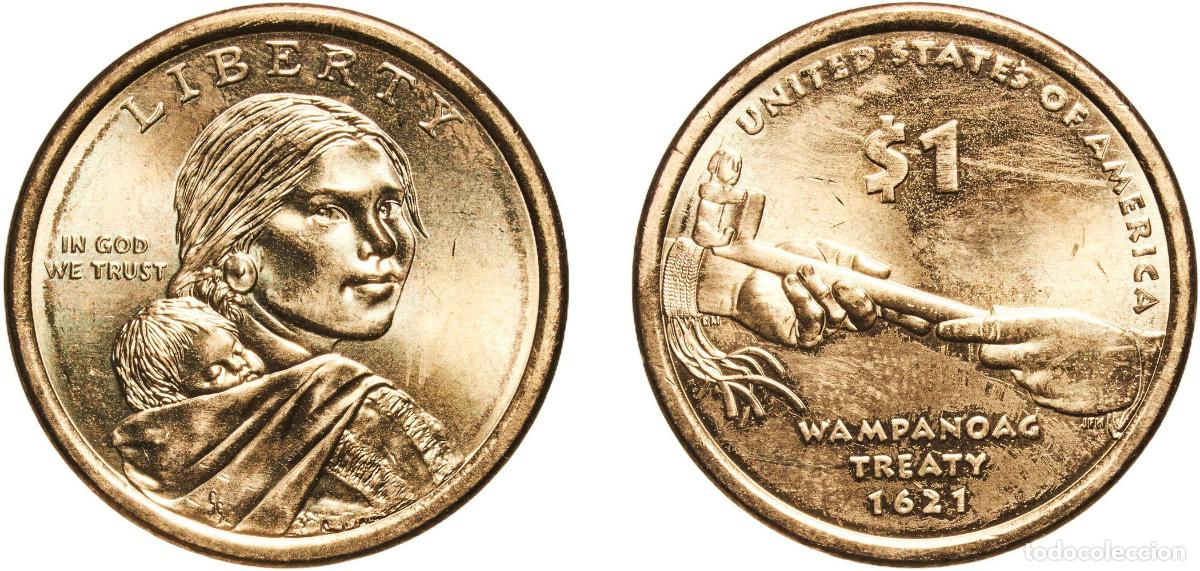 Monedas antiguas de Am&eacute;rica: United States Federal republic 2011 D 1 Dollar &rdquo;Native American Dollar&rdquo; (Wampanoag Treaty) Manganes